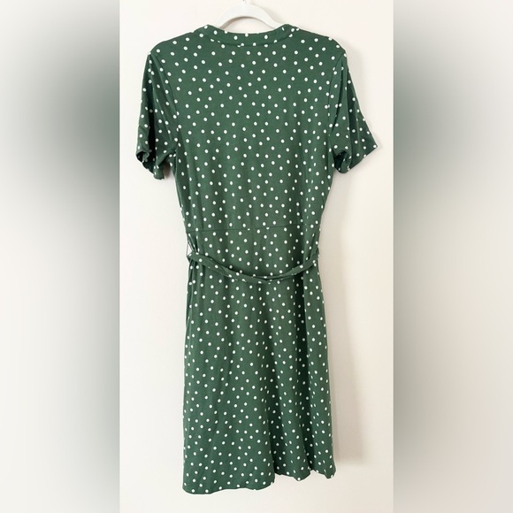 Boden Julia Short Sleeve Dark Green Polka Dot Dress - Picture 3 of 8